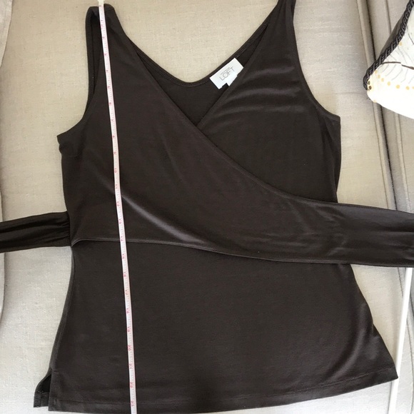 2/$15 - Ann Taylor LOFT Brown Wrap Shirt - Picture 7 of 8